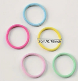 20 pcs Flat Colorful Hair Ties For Everyone (Size: 2cm/.78inch)